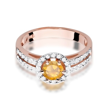 Inel Aur 14K cu Citrin 0.50 ct si Diamante Naturale 0.20 ct - Img 9