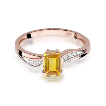 Inel Aur 14K cu Citrin 0.60 ct si Diamante Naturale 0.03 ct - Img 9