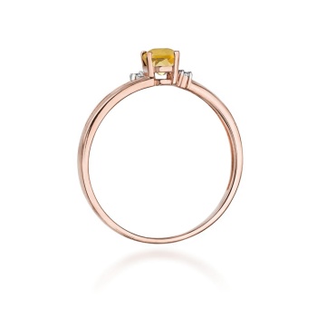 Inel Aur 14K cu Citrin 0.60 ct si Diamante Naturale 0.03 ct - Img 7