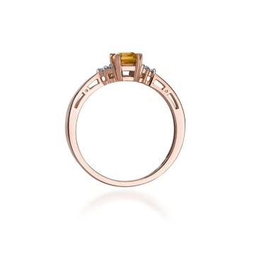 Inel Aur 14K cu Citrin 0.60 ct si Diamante Naturale 0.03 ct - Img 10