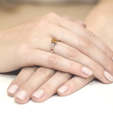 Inel Aur 14K cu Citrin 0.60 ct si Diamante Naturale 0.04 ct - Img 12