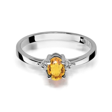 Inel Aur 14K cu Citrin 0.60 ct si Diamante Naturale 0.05 ct - Img 9