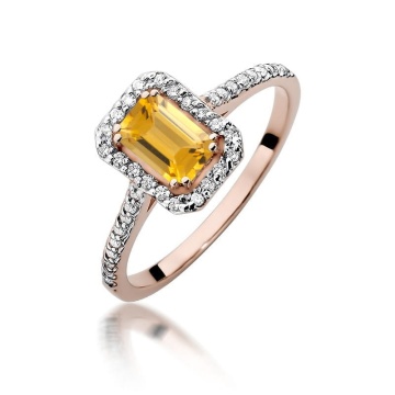 Inel Aur 14K cu Citrin 0.60 ct si Diamante Naturale 0.19 ct - Img 5