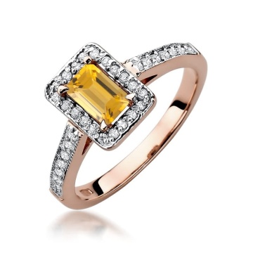 Inel Aur 14K cu Citrin 0.60 ct si Diamante Naturale 0.22 ct - Img 5