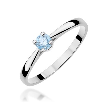 Inel Aur 14K cu Diamant Albastru de Laborator 0.15 ct - Img 9