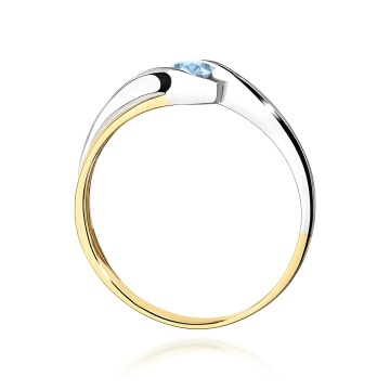 Inel Aur 14K cu Diamant Albastru de Laborator 0.15 ct - Img 3
