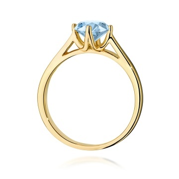 Inel Aur 14K cu Diamant Albastru de Laborator 1.00 ct - Img 3