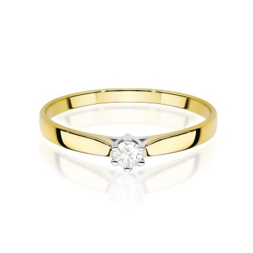 Inel Aur 14K cu Diamant de Laborator 0.10 ct - Img 2