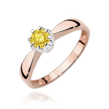 Inel Aur 14K cu Diamant Galben de Laborator 0.30 ct - Img 5