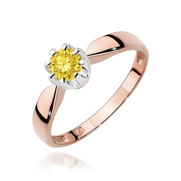 Inel Aur 14K cu Diamant Galben de Laborator 0.50 ct - Img 4