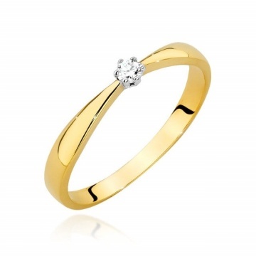 Inel Aur 14K cu Diamant Natural 0.04 ct - Img 1
