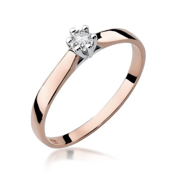 Inel Aur 14K cu Diamant Natural 0.12 ct - Img 5