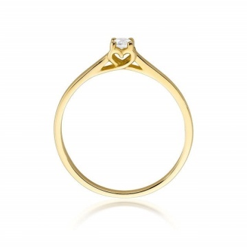 Inel Aur 14K cu Diamant Natural 0.12 ct - Img 3