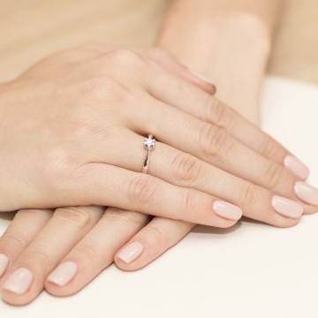 Inel Aur 14K cu Diamant Natural 0.12 ct - Img 10