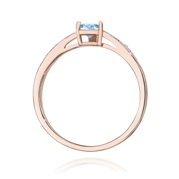 Inel Aur 14K cu Diamante Albastre de Laborator 0.53 ct - Img 7