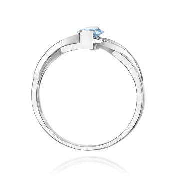 Inel Aur 14K cu Diamante Albastre de Laborator 0.55 ct - Img 11