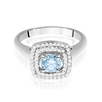 Inel Aur 14K cu Diamante Albastre de Laborator 0.78 ct - Img 10