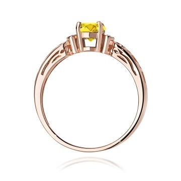 Inel Aur 14K cu Diamante Galbene de Laborator 0.52 ct - Img 7