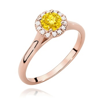 Inel Aur 14K cu Diamante Galbene de Laborator 0.62 ct - Img 5