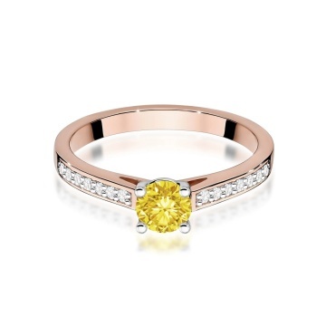 Inel Aur 14K cu Diamante Galbene de Laborator 0.62 ct - Img 6