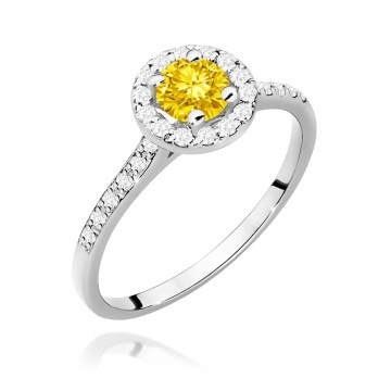 Inel Aur 14K cu Diamante Galbene de Laborator 0.74 ct - Img 9