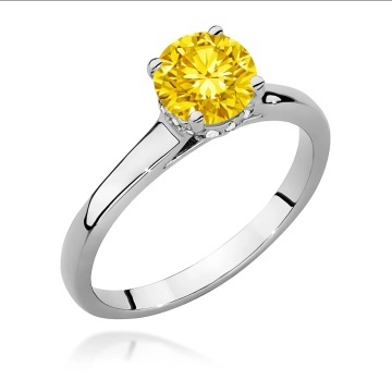 Inel Aur 14K cu Diamante Galbene de Laborator 1.07 ct - Img 9