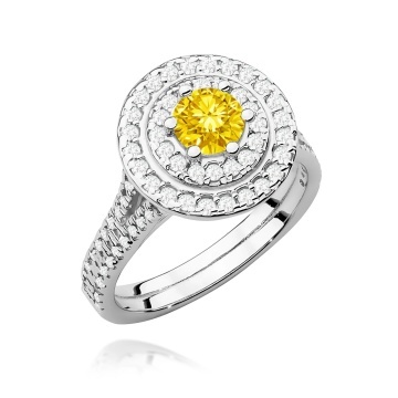 Inel Aur 14K cu Diamante Galbene de Laborator 1.11 ct - Img 9