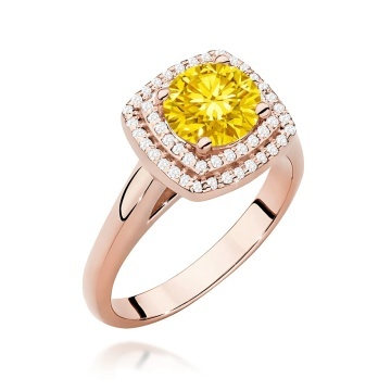 Inel Aur 14K cu Diamante Galbene de Laborator 1.28 ct - Img 5