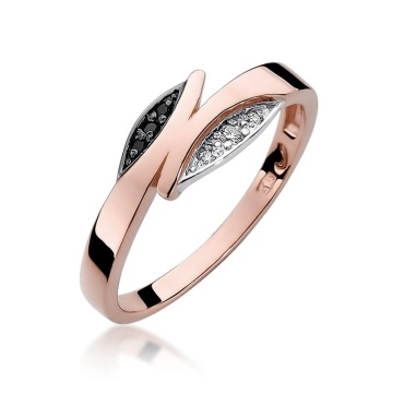 Inel Aur 14K cu Diamante Naturale Albe si Negre 0.03 ct - Img 8