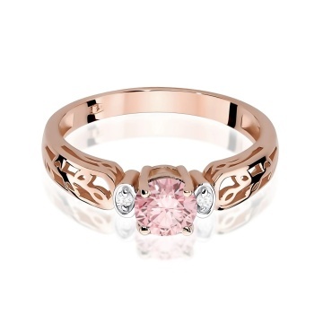 Inel Aur 14K cu Diamante Roz de Laborator 0.52 ct - Img 6