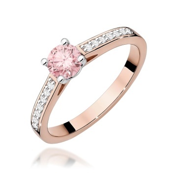 Inel Aur 14K cu Diamante Roz de Laborator 0.62 ct - Img 5
