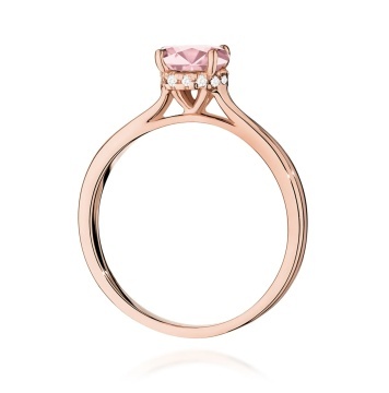 Inel Aur 14K cu Diamante Roz de Laborator 1.07 ct - Img 7