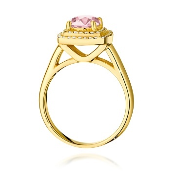 Inel Aur 14K cu Diamante Roz de Laborator 1.28 ct - Img 3