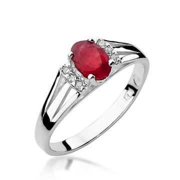 Inel Aur 14K cu Granat 0.50 ct si Diamante Naturale 0.05 ct - Img 9