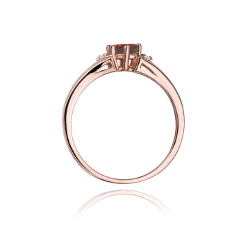 Inel Aur 14K cu Granat 0.60 ct si Diamante Naturale 0.03 ct - Img 7