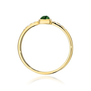 Inel Aur 14K cu Green Tourmaline 0.30 ct si Diamante Naturale 0.03 ct - Img 3