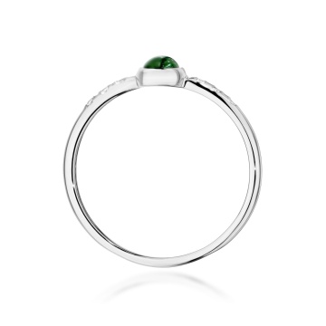 Inel Aur 14K cu Green Tourmaline 0.30 ct si Diamante Naturale 0.03 ct - Img 13