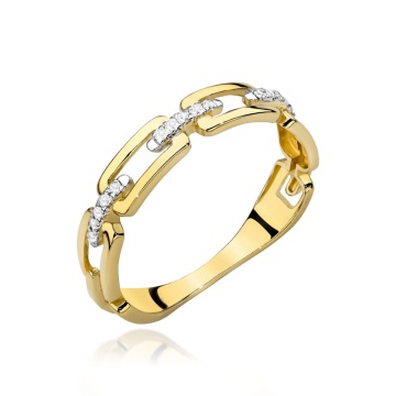 Inel Aur 14k cu Model si Zirconii Albe - Img 2