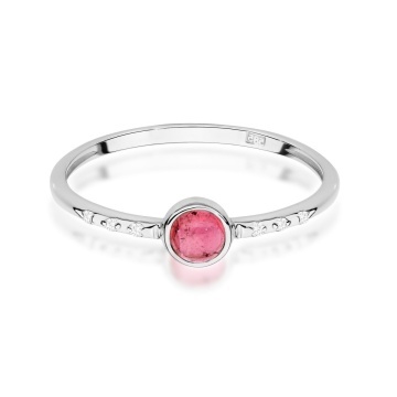 Inel Aur 14K cu Pink Tourmaline 0.30 ct si Diamante Naturale 0.03 ct - Img 9