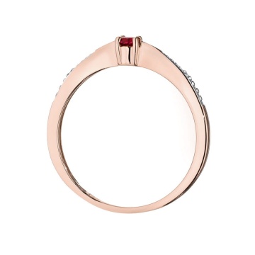 Inel Aur 14K cu Rubin 0.15 ct si Diamante Naturale 0.01 ct - Img 7