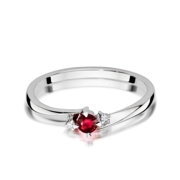Inel Aur 14K cu Rubin 0.15 ct si Diamante Naturale 0.02 ct - Img 6