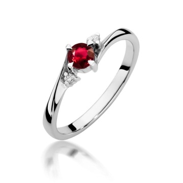 Inel Aur 14K cu Rubin 0.30 ct si Diamante Naturale 0.03 ct - Img 5