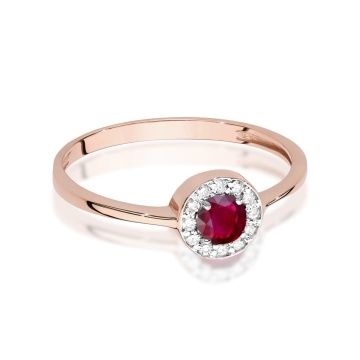 Inel Aur 14K cu Rubin 0.30 ct si Diamante Naturale 0.10 ct - Img 6