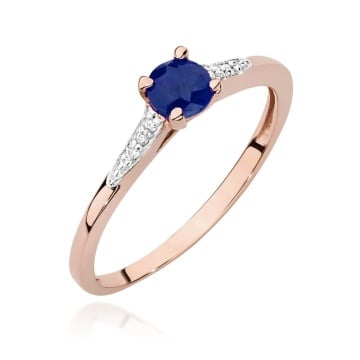 Inel Aur 14K cu Safir 0.30 ct si Diamante Naturale 0.03 ct - Img 5