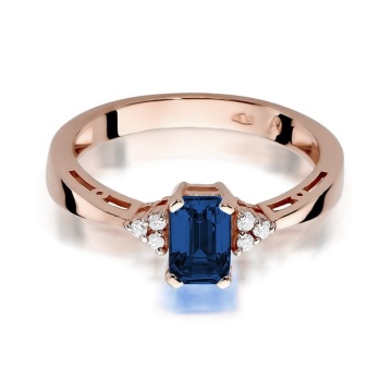 Inel Aur 14K cu Safir 0.60 ct si Diamante Naturale 0.03 ct - Img 9