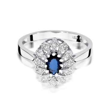 Inel Aur 14K cu Safir 0.70 ct si Diamante Naturale 0.10 ct - Img 6