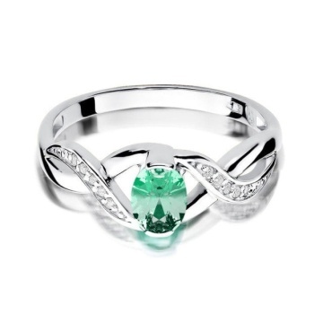 Inel Aur 14K cu Smarald 0.40 ct si Diamante Naturale 0.05 ct - Img 6