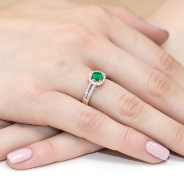 Inel Aur 14K cu Smarald 0.50 ct si Diamante Naturale 0.20 ct - Img 11