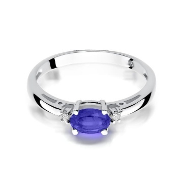 Inel Aur 14K cu Tanzanit 0.40 ct si Diamante Naturale 0.03 ct - Img 6