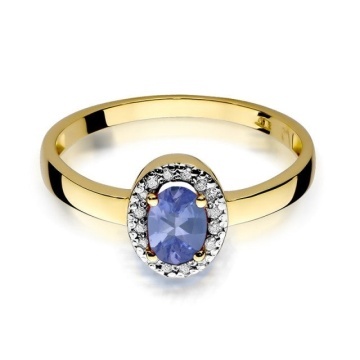Inel Aur 14K cu Tanzanit 0.40 ct si Diamante Naturale 0.08 ct - Img 2